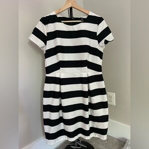 H&M Black and White Striped Pencil Skirt Dress